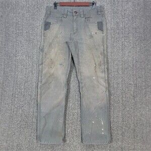 Milwaukee Carpenter Pants Men 33x29* Gray Canvas Utility Flex Workwear Thrashed